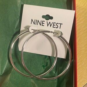 Nine West Classic Silver Hoop Earrings